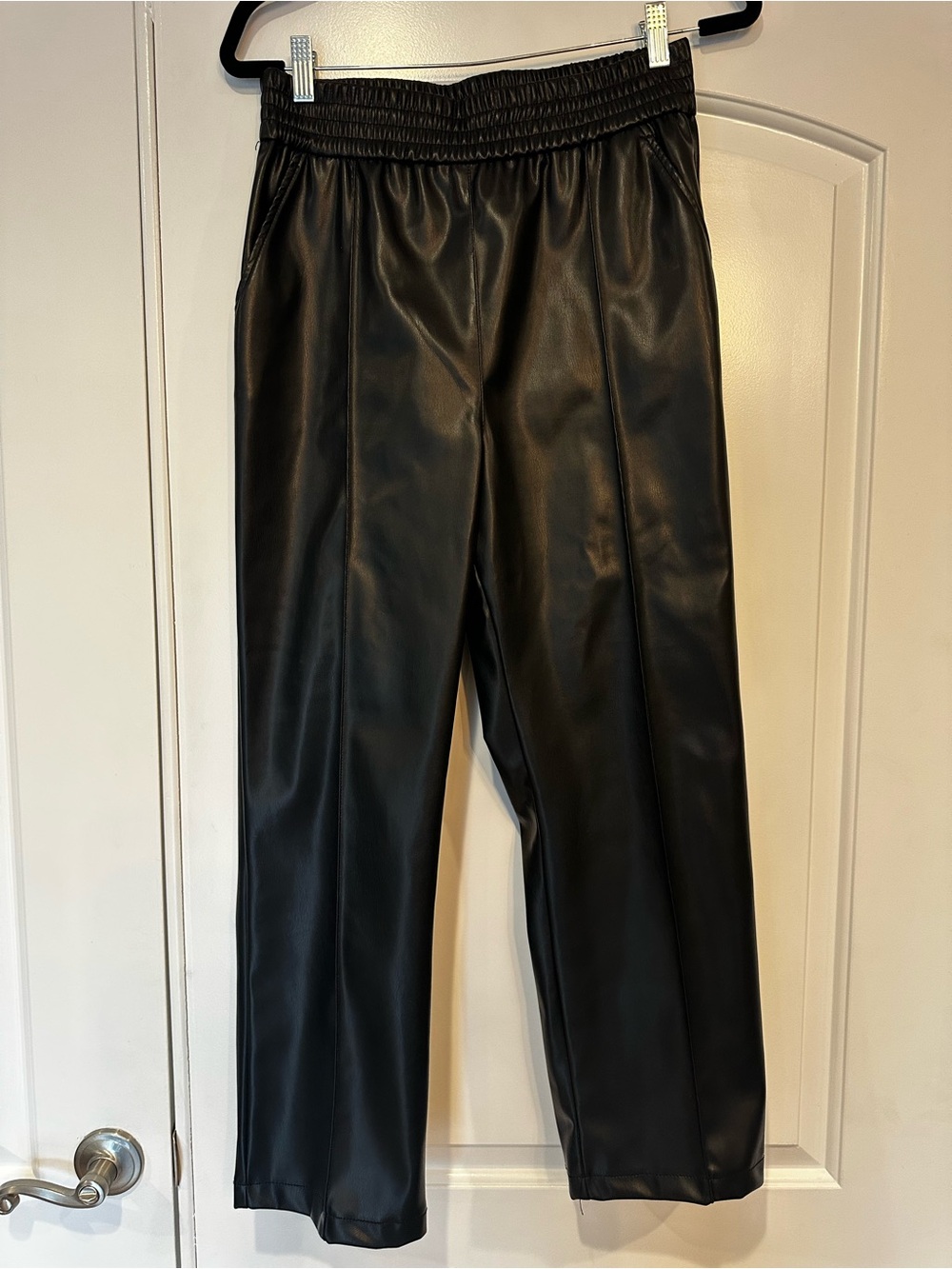 H&M Faux Leather Elastic Waist Jogger